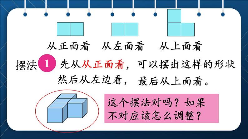 人教版五年级数学下册  第1单元 观察物体（三） 第2课时 根据从不同方向观察到的平面图形确定立体图形（新授课件）第5页