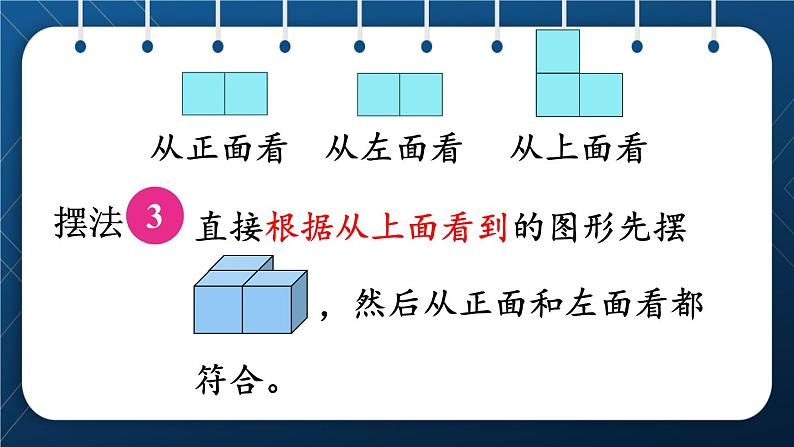 人教版五年级数学下册  第1单元 观察物体（三） 第2课时 根据从不同方向观察到的平面图形确定立体图形（新授课件）第7页