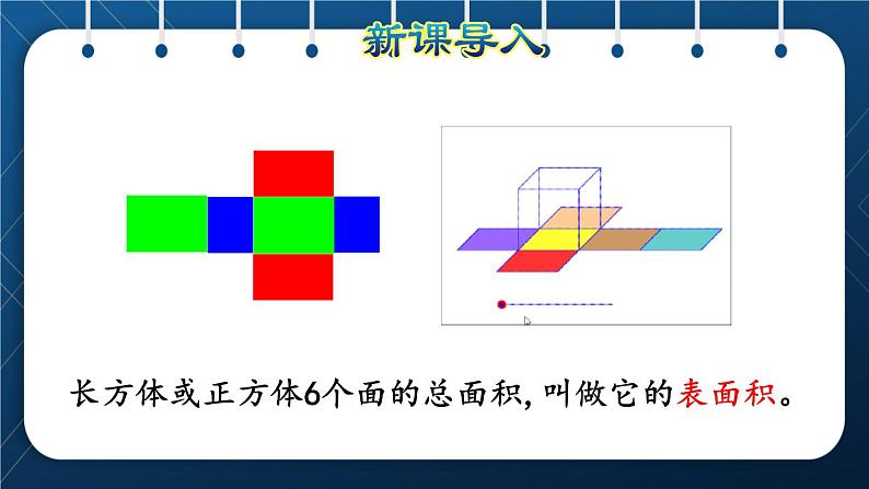 人教版五年级数学下册  第3单元 长方体和正方体 第4课时  长方体和正方体的表面积计算 (课件)02