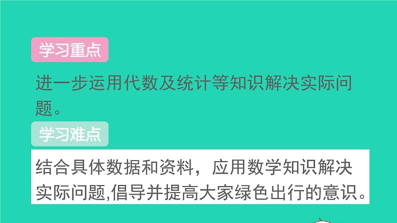 六年级数学下册第6单元整理和复习5综合与实践第1课时绿色出行课件03