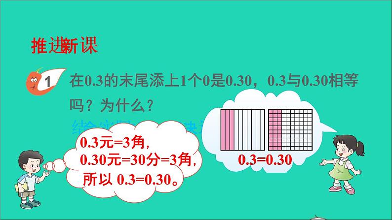 四年级数学下册 五小数 2小数的性质课件西师大版第3页