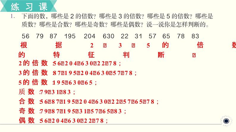 人教版数学五下 练习二十八 总复习 PPT课件02