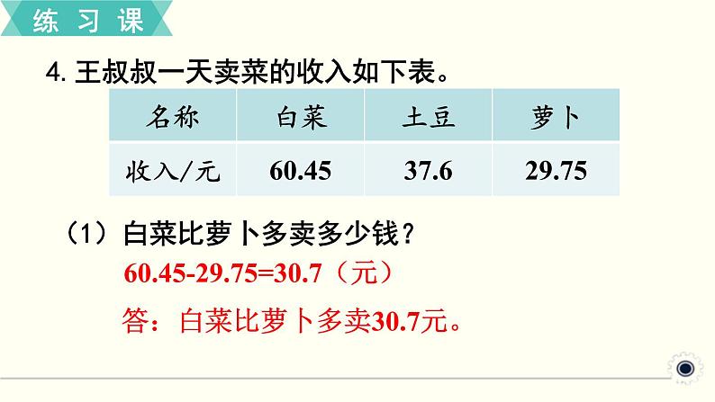 人教版数学四下 练习二十五 总复习 PPT课件06