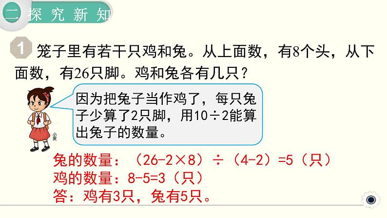 人教版数学四下 9.1 数学广角 ——鸡兔同笼 精品课件07