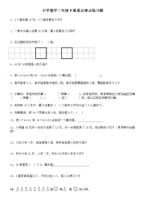 人教版二年级数学下册重难题练习（不含答案）