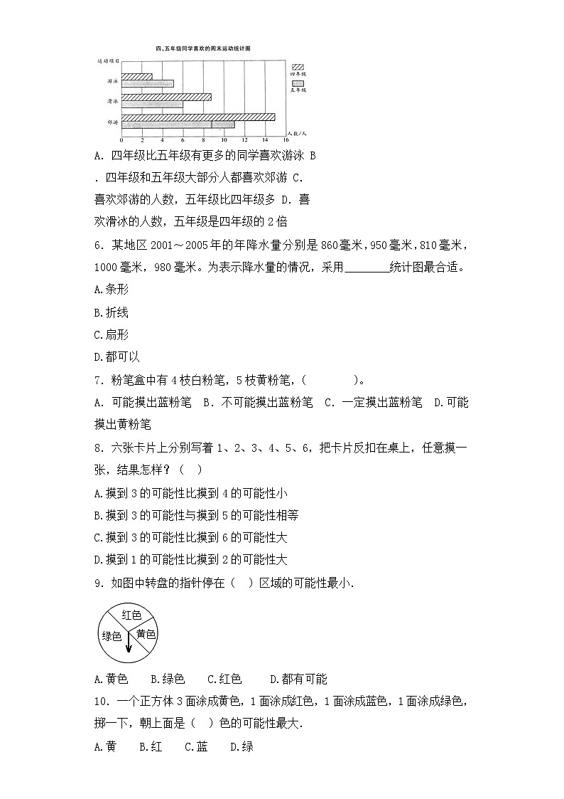 【含详细解析】小升初数学知识专项训练（统计与概率）-5统计与概率（2）02