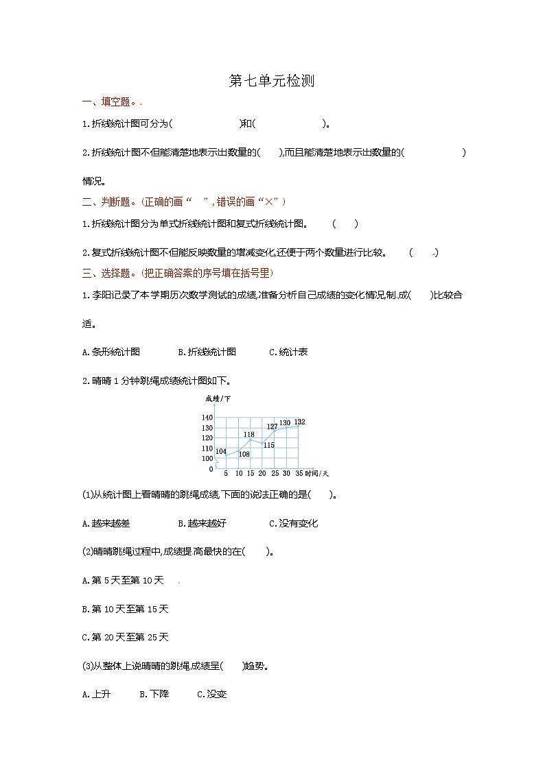 人教版数学五年级下学期第7单元测试卷1（含答案）01