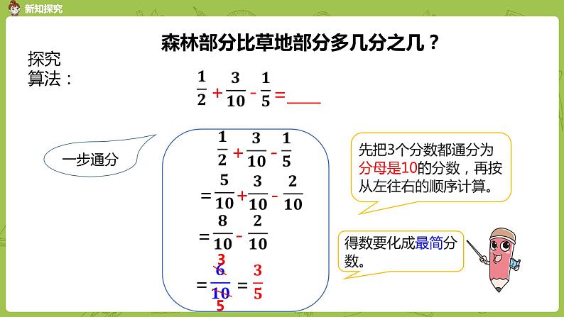 人教版五年级数学下册 第六单元 分数的加减混合运算课时1（PPT课件）第7页