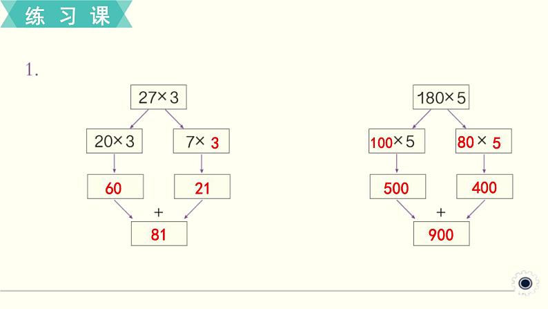 人教版数学三下 练习九 两位数乘两位数（1） PPT课件02