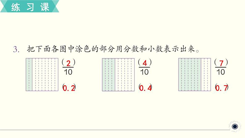 人教版数学三下 练习二十 小数的初步认识（1） PPT课件04