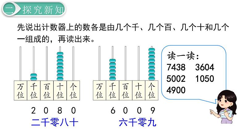 二年级数学人教版下册课件第7单元第6课时  10000以内数的认识（2）第6页