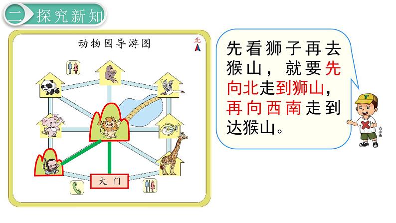 义务教育人教版三年级数学下册第1单元第4课时 简单的路线图第6页