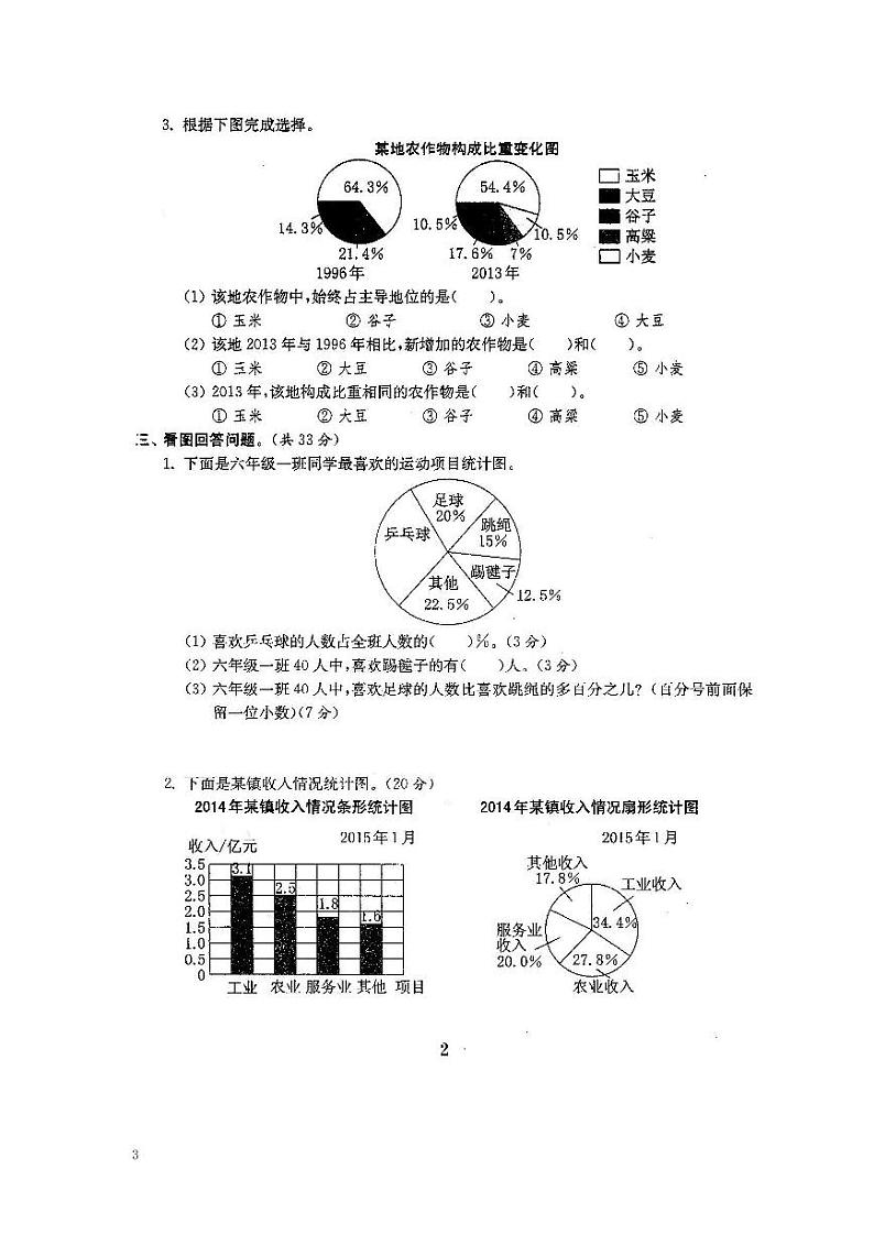 苏教版六年级数学下册全程测评卷03