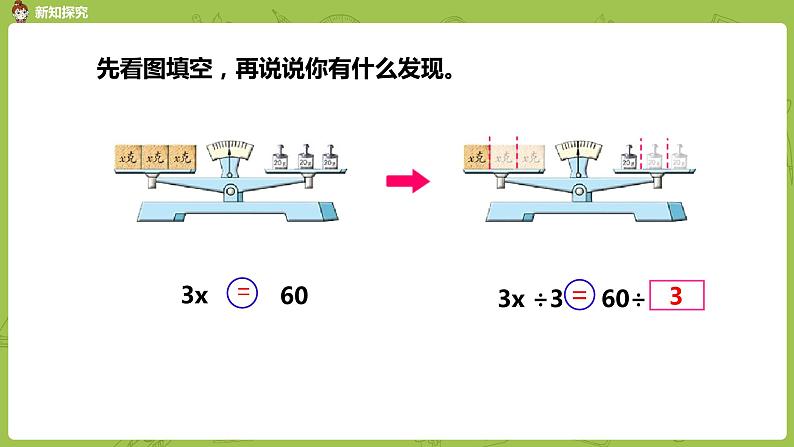 苏教版五年级数学下册 第一单元 等式的性质和解方程（2）（PPT课件）第5页