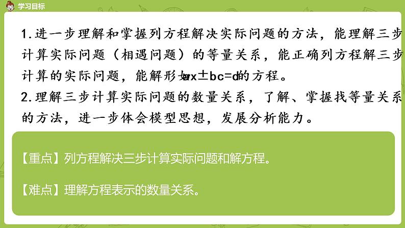 苏教版五年级数学下册 第一单元 列方程解三步计算实际问题（PPT课件）第2页