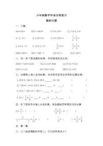 苏教版小学六年级数学下册毕业分类复习-数的计算（无答案）