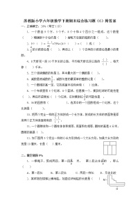 苏教版小学六年级数学下册期末综合练习题（6）附答案