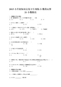 通用版小升初知识点复习专项练习-数的运算21小数除法