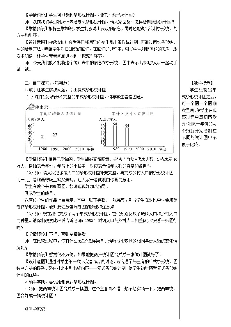 【精品教案】四年级数学下册8平均数与条形统计图第3课时复式条形统计图02