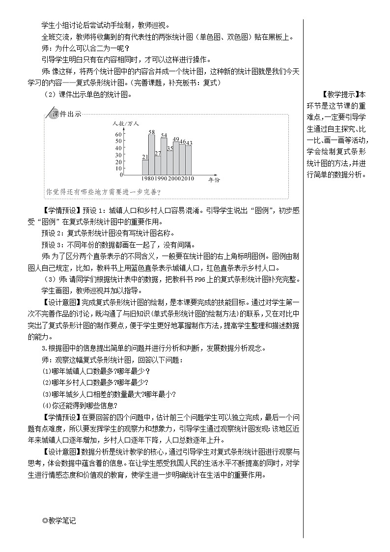 【精品教案】四年级数学下册8平均数与条形统计图第3课时复式条形统计图03