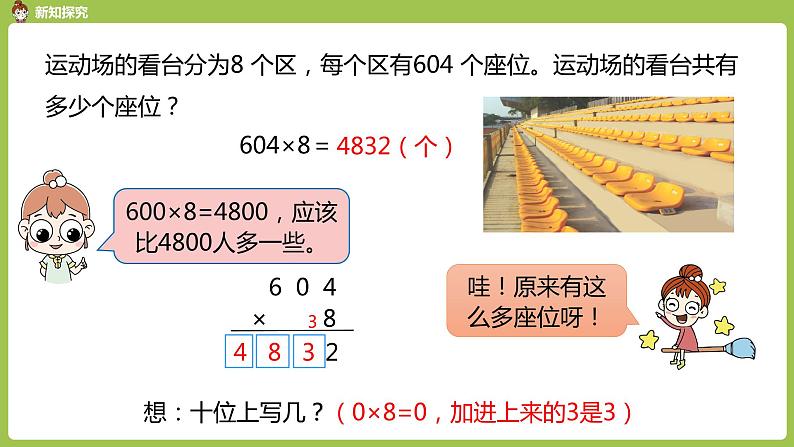 人教版三年级上册 第6单元 课时6 因数中间有0的乘法课件08