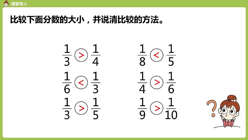 人教版三年级上册 第8单元 分数的初步认识 课时3 比较分数的大小课件03