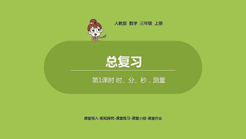 人教版三年级上册 总复习 课时1 总复习 时、分、秒 测量课件01