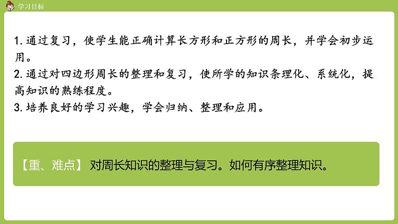 人教版三年级上册 总复习 课时4 长方形和正方形课件02