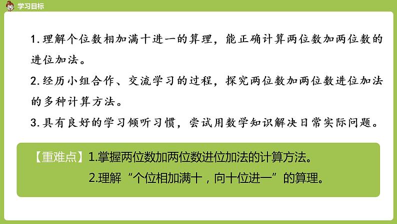 人教版教学二年级上册 第2单元  100以内的加法和减法（二） 两位数加两位数 第2课时 进位加法课件第2页