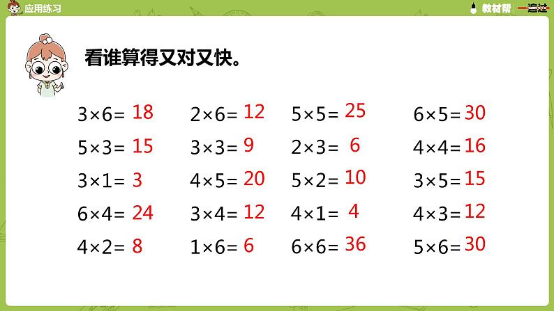 人教版教学二年级上册 第4单元  表内乘法（一）整理和复习课件第3页