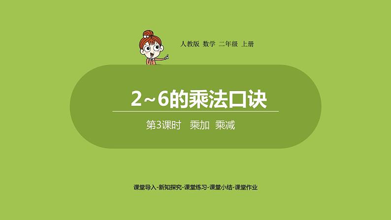 人教版教学二年级上册 第4单元  表内乘法（一）2-6的乘法口诀 第三课时   乘加   乘减课件01