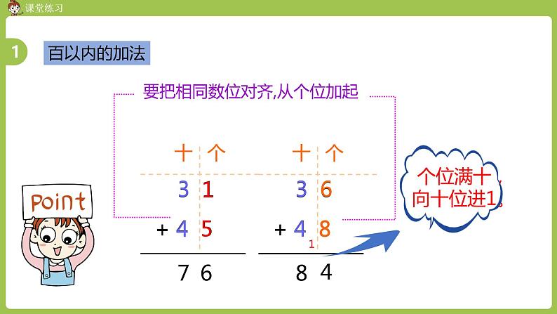 人教版教学二年级上册 第9单元  总复习 第一课时 加减法课件05