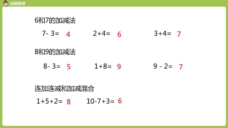 人教版 数学 一年级 上册 第5单元 6～10的认识和加减法 整理和复习 第二课时课件04