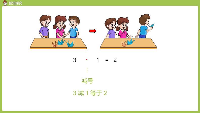 人教版 数学 一年级 上册 第3单元 1~5的认识和加减法 加减法的初步认识 第二课时 减法课件04