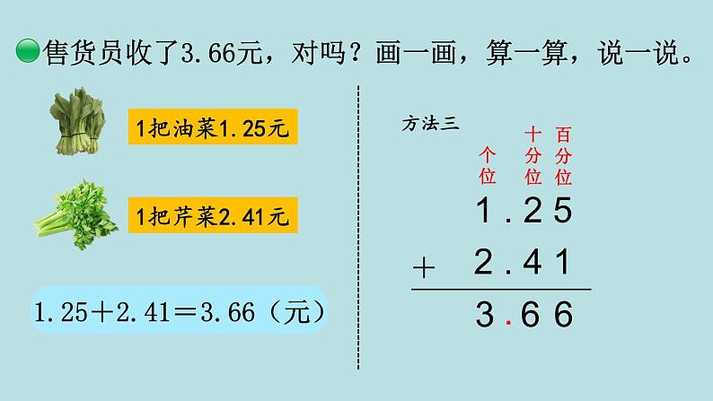 四年级北师大数学下册 第一单元  小数的意义和加减法    第5课时  买   菜课件06