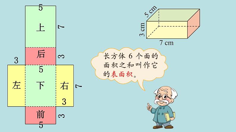 五年级北师大数学下册 第二单元  长方体  （一） 第4课时  长方体的表面积课件03