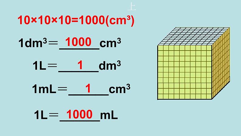 五年级北师大数学下册 第四单元  长方体（二） 第5课时    体积单位的换算课件06