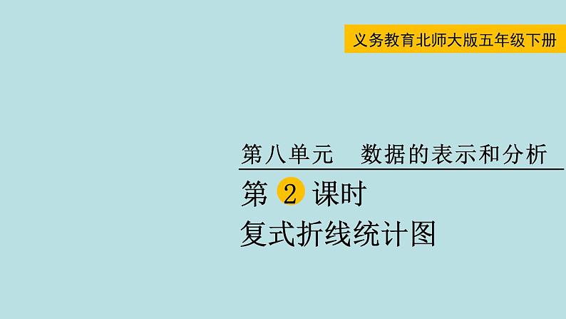 五年级北师大数学下册 第八单元  数据的表示和分析  第2课时  复式折线统计图课件01