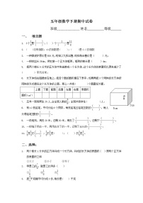 北师大版数学小学五年级下册期中试卷 (2)