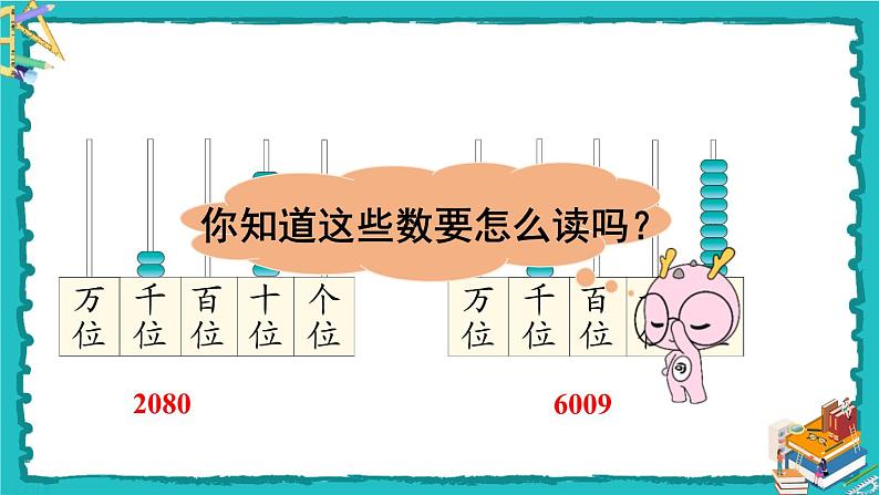 人教版二年级数学下册 7 万以内数的认识 第五课时 10000以内数的读法 课件04