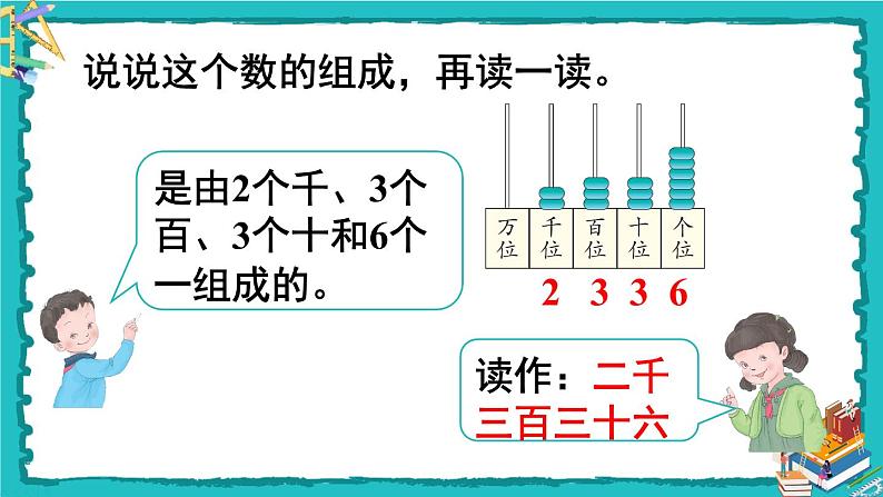 人教版二年级数学下册 7 万以内数的认识 第五课时 10000以内数的读法 课件07