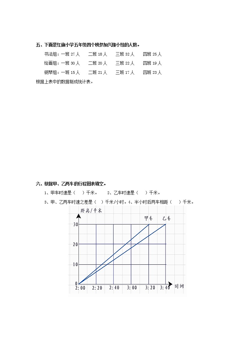 通用版数学六年级下册总复习专题：统计1 含答案 5页02