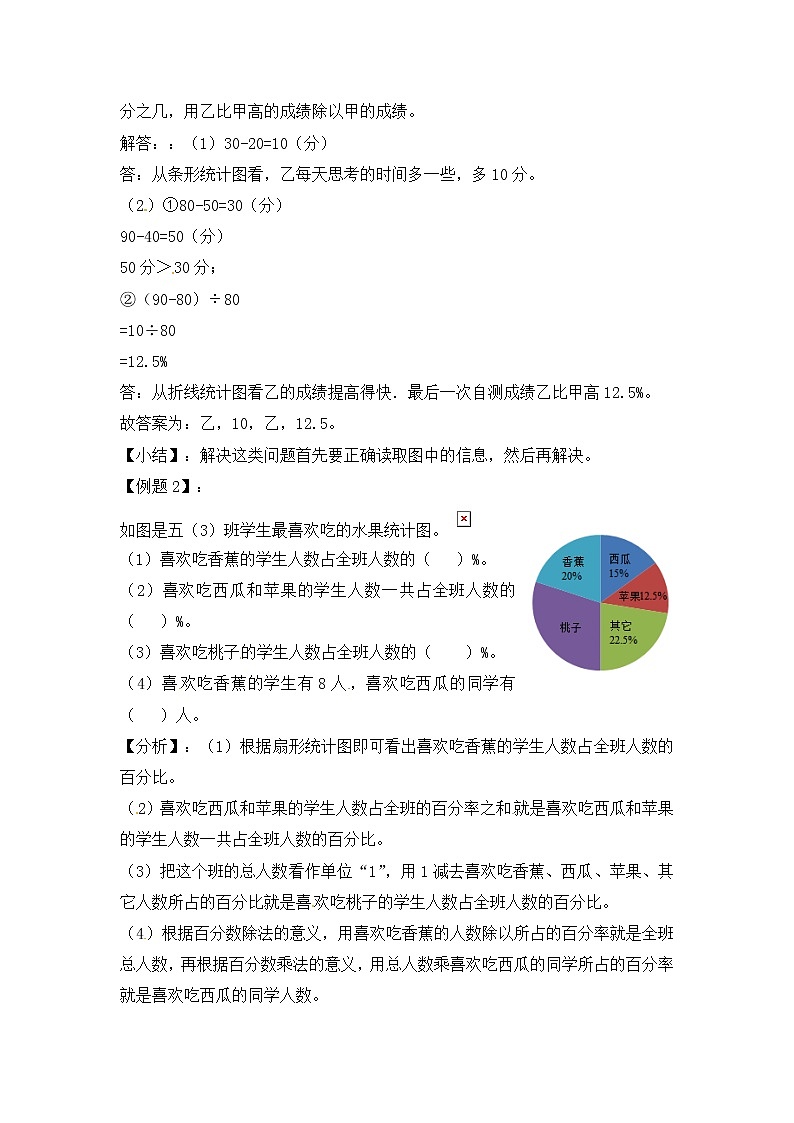 人教版六年级（上） 数学应用题及解析-类型五  统计应用题02