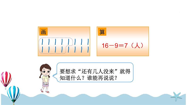 人教版数学一年级下册：2.5《解决问题（1）》PPT课件第5页