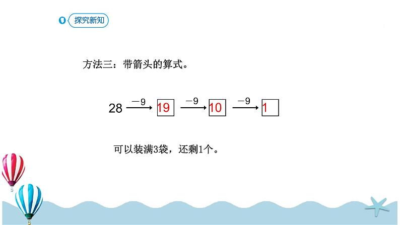 人教版数学一年级下册：6.8《 用减去相同的数解决问题》PPT课件第7页