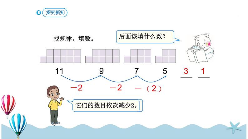 人教版数学一年级下册：7.2《找规律（2）》PPT课件05