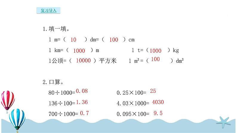 人教版数学四年级下册：4.7《小数与单位换算》PPT课件02