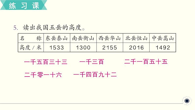 人教版数学二下 练习十七 万以内数的认识（2）PPT课件06