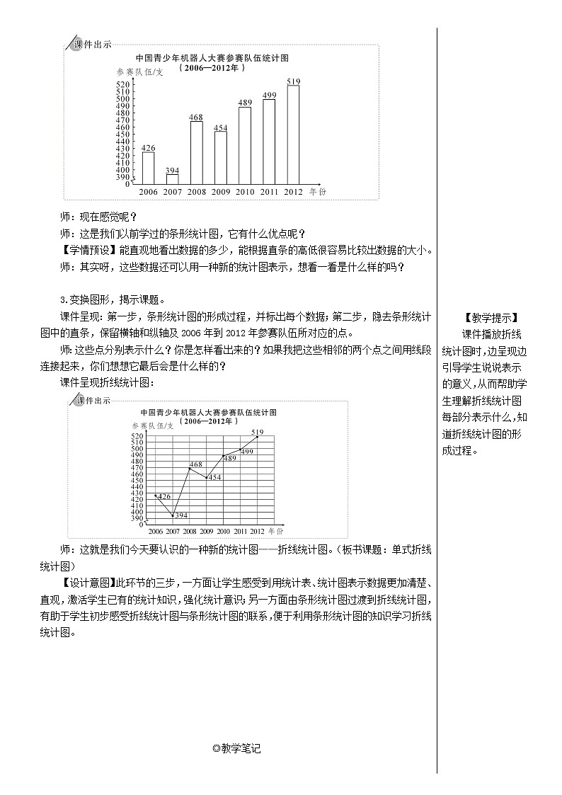 【人教版】五年级数学下册7折线统计图第1课时单式折线统计图教案03