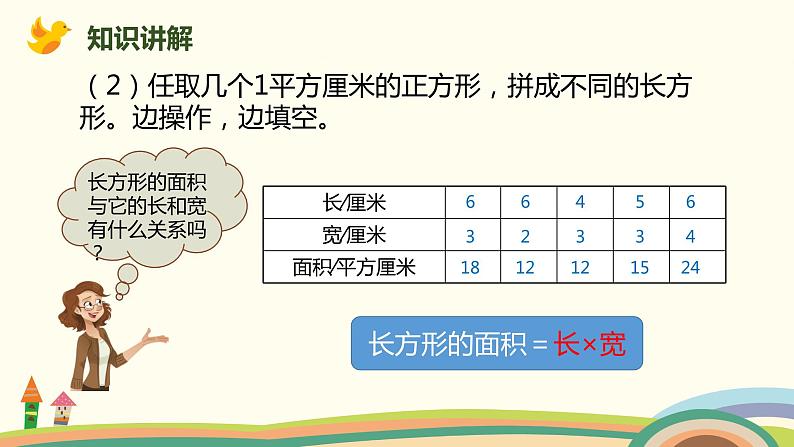 人教版小学数学三年级下册 5.3《长方形和正方形面积的计算》PPT课件05